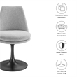 Lippa Swivel Dining Chair in Black Light Gray