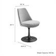 Lippa Swivel Dining Chair in Black Light Gray