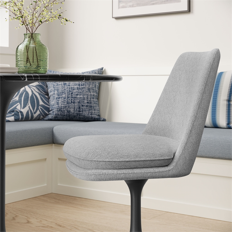 Lippa Swivel Dining Chair in Black Light Gray