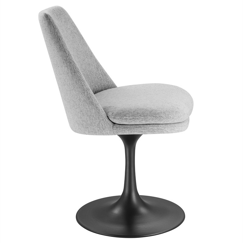 Lippa Swivel Dining Chair in Black Light Gray