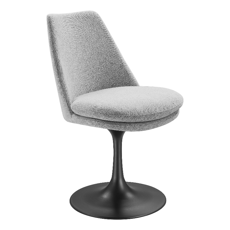 Lippa Swivel Dining Chair in Black Light Gray