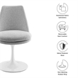 Lippa Swivel Dining Chair in White Light Gray