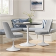 Lippa Swivel Dining Chair in White Light Gray