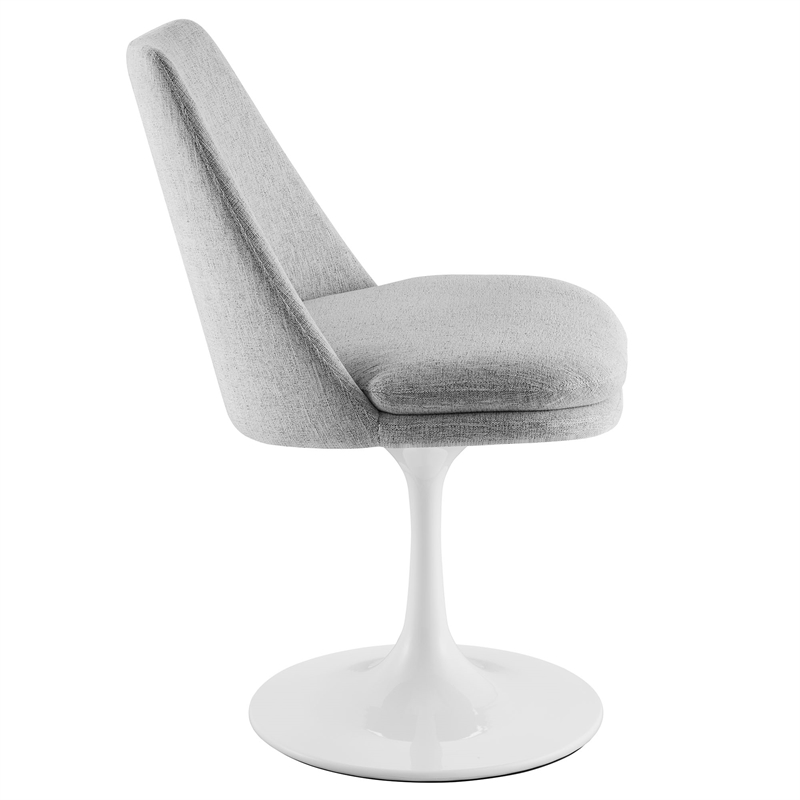 Lippa Swivel Dining Chair in White Light Gray