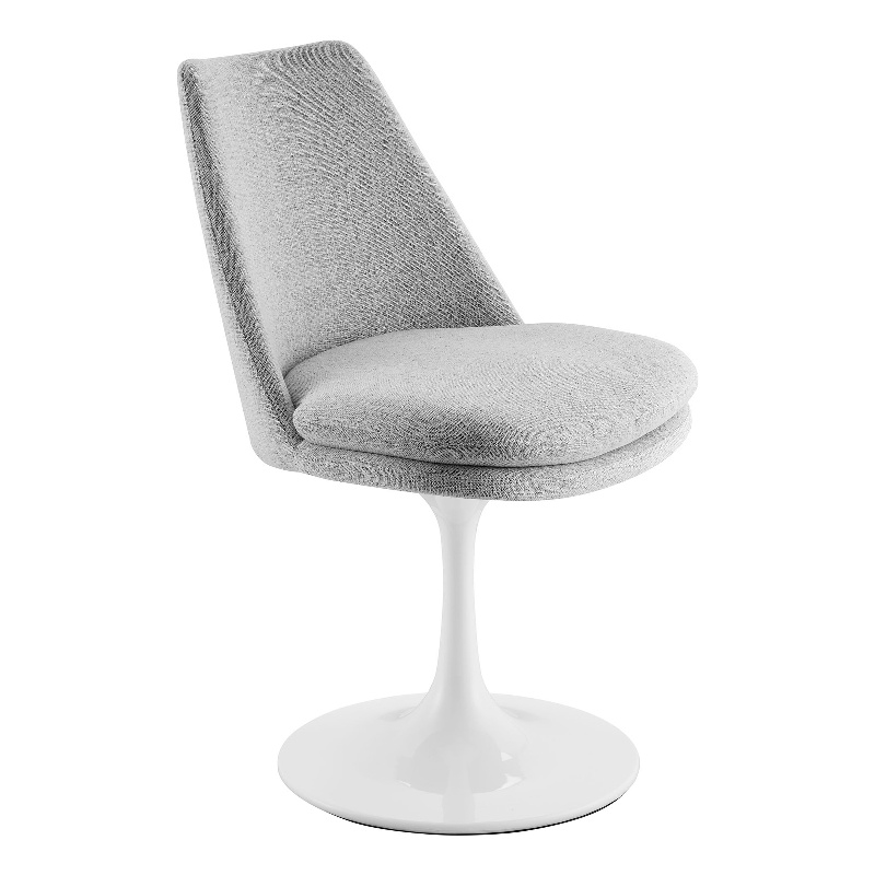 Lippa Swivel Dining Chair in White Light Gray