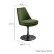 Lippa Swivel Dining Chair in Black Moss Green