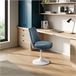 Lippa Swivel Dining Chair in White Cadet Blue