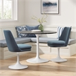Lippa Swivel Dining Chair in White Cadet Blue