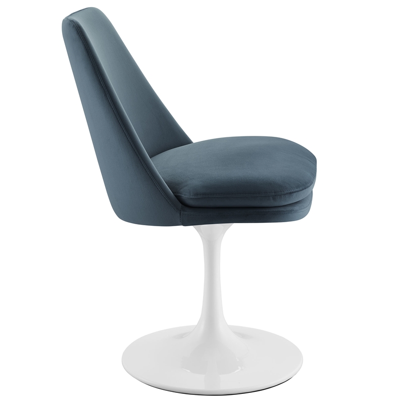 Lippa Swivel Dining Chair in White Cadet Blue