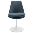 Lippa Swivel Dining Chair in White Cadet Blue