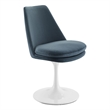 Lippa Swivel Dining Chair in White Cadet Blue