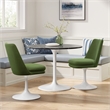 Lippa Swivel Dining Chair in White Moss Green