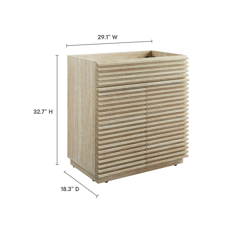 Render Bathroom Vanity Cabinet (Sink Not Included) in Travertine