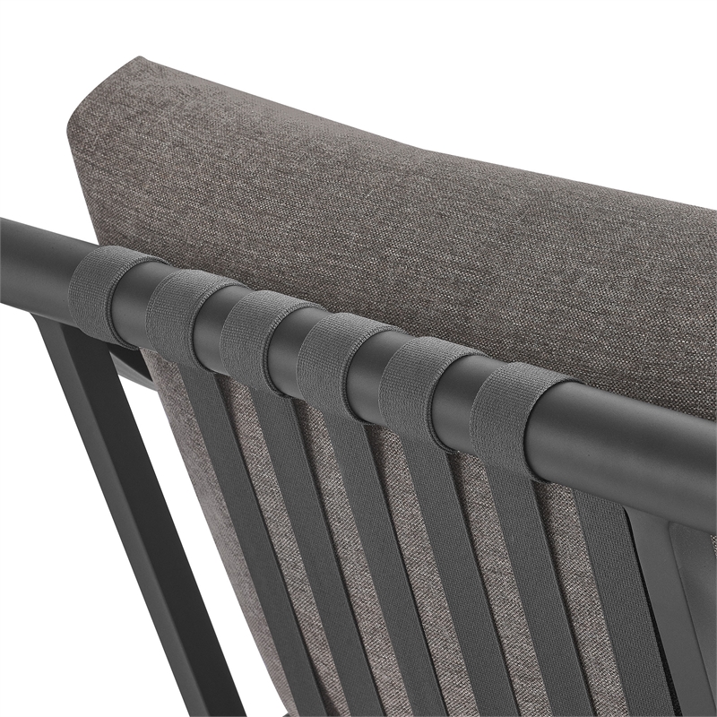Modway Terrace Powder-Coated Aluminum Armchair in Carbon Graphite