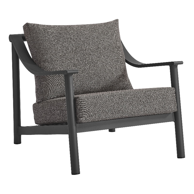 Modway Terrace Powder-Coated Aluminum Armchair in Carbon Graphite