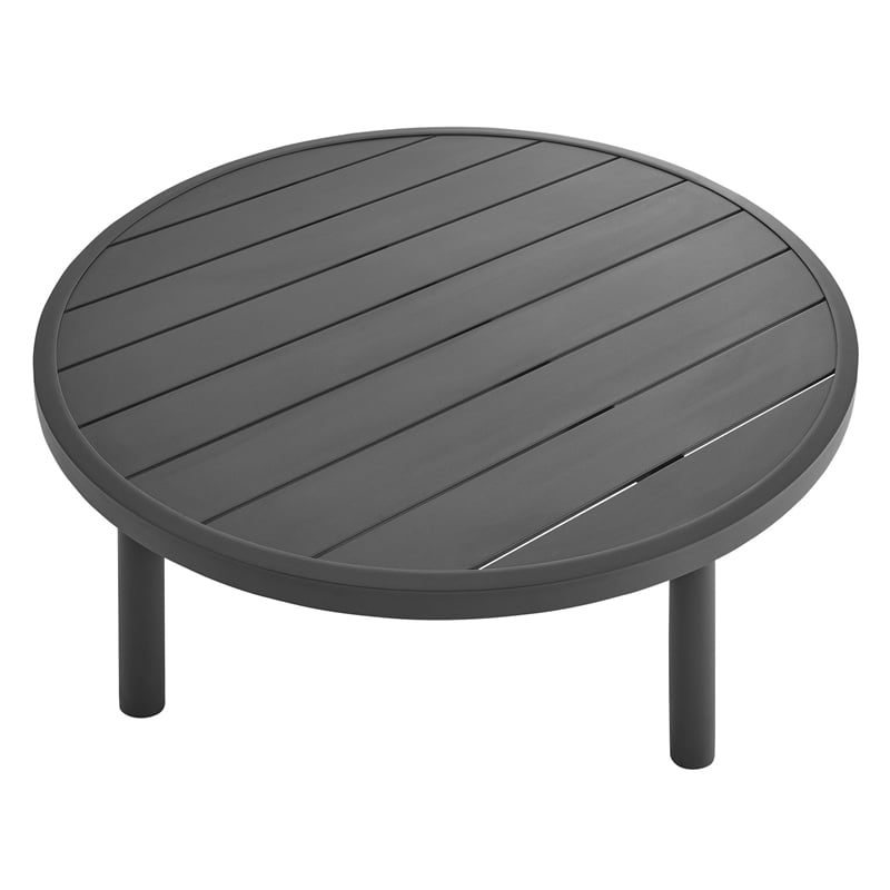 Modway Terrace Powder-Coated Aluminum Coffee Table in Graphite