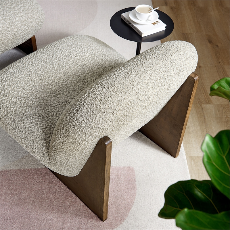 Loyal Accent Chair and Ottoman Set in River Rock Walnut