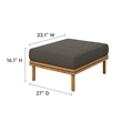 Wren Ottoman in Natural Flint Gray