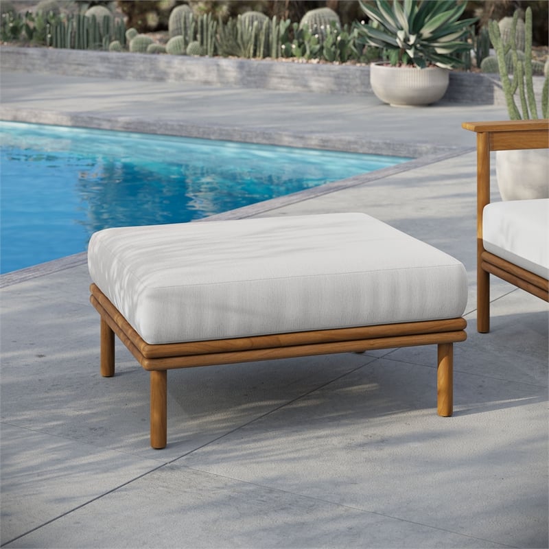 Wren Ottoman in Natural Sail