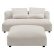 Solace Armless Loveseat and Ottoman Set in Salt