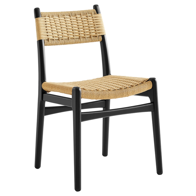 Wynn Dining Side Chairs Set of 2 in Black Natural