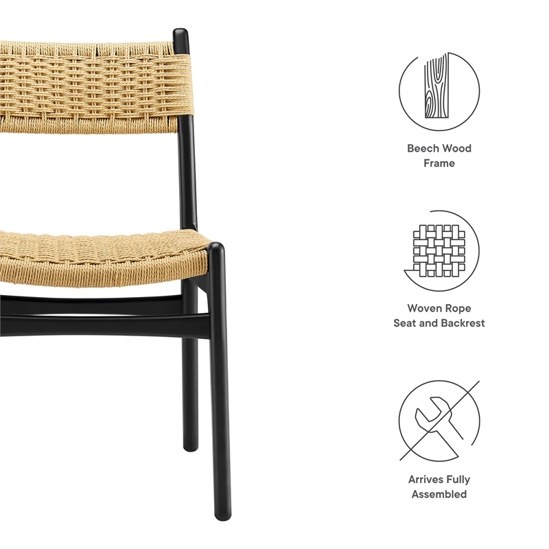 Wynn Dining Side Chairs Set of 2 in Black Natural