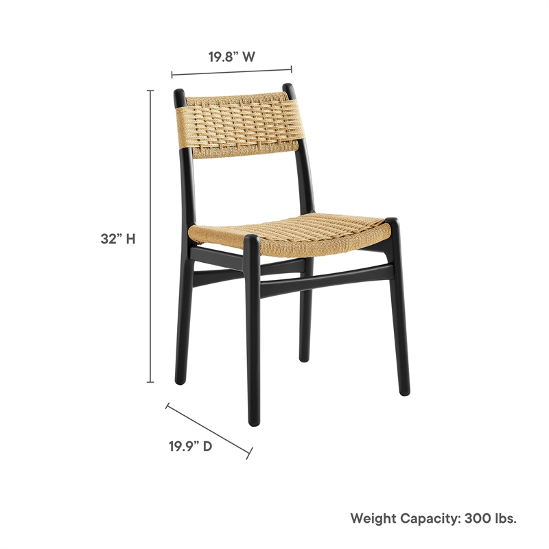 Wynn Dining Side Chairs Set of 2 in Black Natural