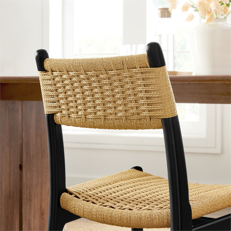Wynn Dining Side Chairs Set of 2 in Black Natural