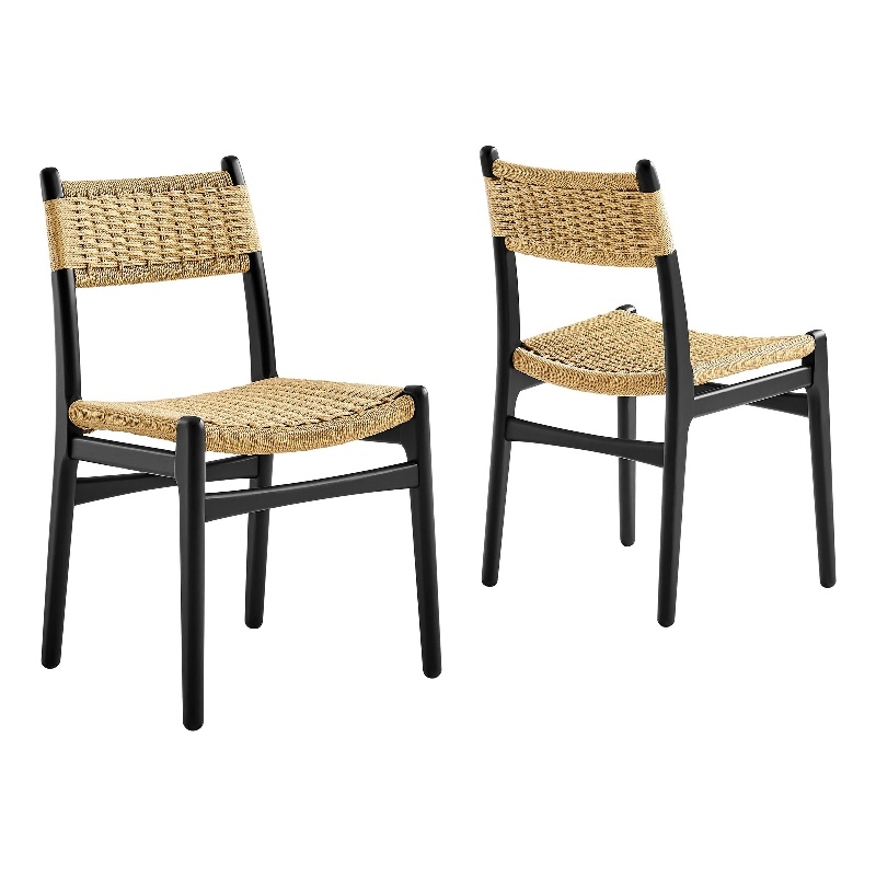 Wynn Dining Side Chairs Set of 2 in Black Natural