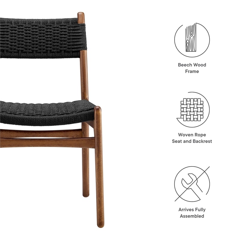 Wynn Dining Side Chairs Set of 2 in Walnut Black