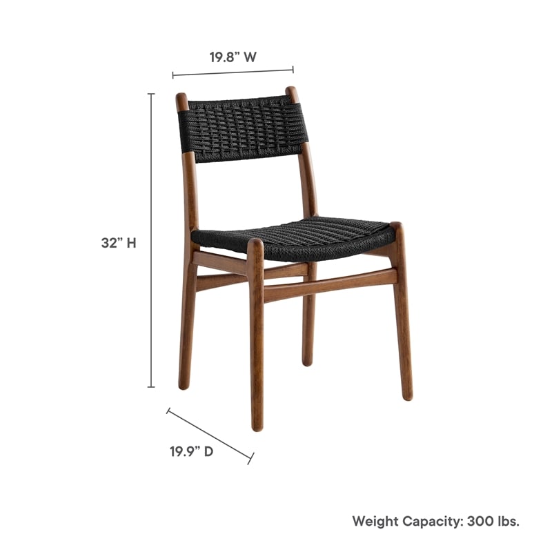 Wynn Dining Side Chairs Set of 2 in Walnut Black