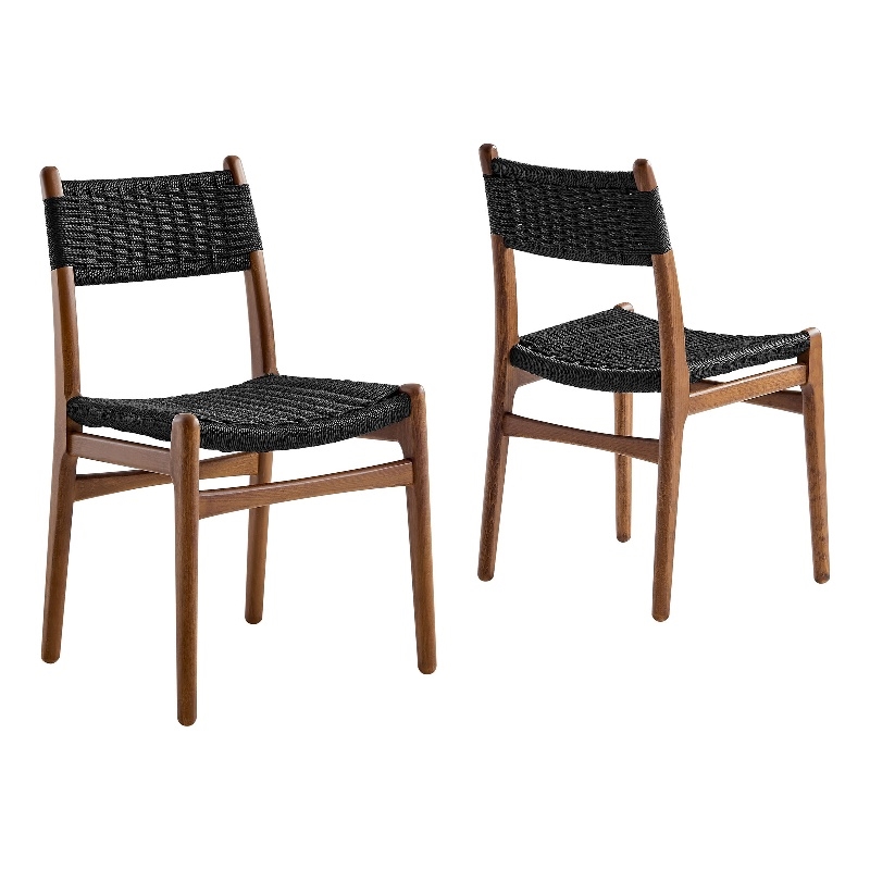 Wynn Dining Side Chairs Set of 2 in Walnut Black