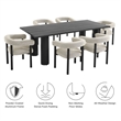 Modway Nautica 7-Piece Dining Table and Chairs Set in Ivory Graphite