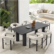 Modway Nautica 7-Piece Dining Table and Chairs Set in Ivory Graphite