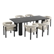 Modway Nautica 7-Piece Dining Table and Chairs Set in Ivory Graphite