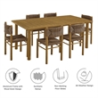 Modway Parkland 7-Piece Dining Table and Chairs Set in Natural