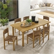 Modway Parkland 7-Piece Dining Table and Chairs Set in Natural
