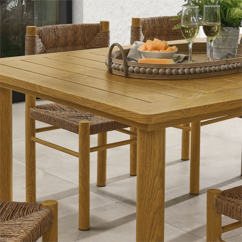 Modway Parkland 7-Piece Dining Table and Chairs Set in Natural