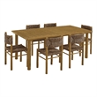 Modway Parkland 7-Piece Dining Table and Chairs Set in Natural