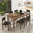 Modway Parkland 7-Piece Dining Table and Chairs Set in Walnut