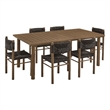 Modway Parkland 7-Piece Dining Table and Chairs Set in Walnut