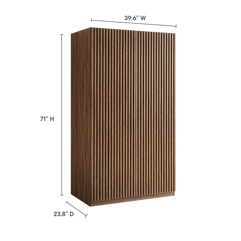 Render Wardrobe Closet in Walnut
