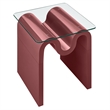 Modway Ondine Unique Wave Shaped Tempered Glass End Table in Spiced Apple