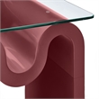 Modway Ondine Unique Wave Shaped Tempered Glass End Table in Spiced Apple