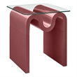 Modway Ondine Unique Wave Shaped Tempered Glass End Table in Spiced Apple