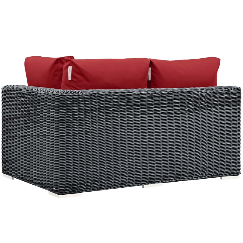 Summon Right Arm Loveseat in Canvas Red