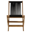 Vienna 5-Piece Dining Set with Rope Folding Chairs in Natural Black