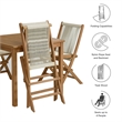 Vienna 5-Piece Dining Set with Rope Folding Chairs in Natural Natural