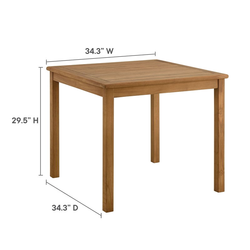 Vienna 5-Piece Dining Set with Rope Folding Chairs in Natural Natural