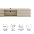 Render Wall-Mount Media Console TV Stand in Travertine